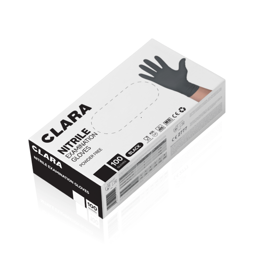 Picture of Rukavice CLARA®black nitrilne crne (100/1)